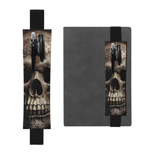 LHCVSFGW Elastischer Stifthalter für Notizbuch, Lesezeichen, PU-Leder, Stifthalter mit verstellbarem Band, Stifteetui, Lederetui mit Rosen-Schädel, Federmäppchen für Planer, Ordner, Bücher, Schwarz LHCVSFGW Elastischer Stifthalter für Notizbuch, Lesezeichen, PU-Leder, Stifthalter mit verstellbarem Band, Stifteetui, Lederetui mit Rosen-Schädel, Federmäppchen für Planer, Ordner, Bücher, Schwarz von LHCVSFGW