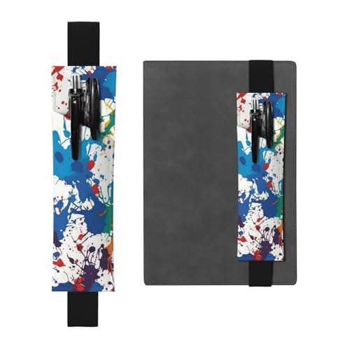 LHCVSFGW Elastischer Stifthalter für Notizbuch, Lesezeichen, PU-Leder, Stifthalter mit verstellbarem Band, Stifteetui, Muster von Farbspritzern, Federmäppchen für Planer, Ordner, Bücher LHCVSFGW Elastischer Stifthalter für Notizbuch, Lesezeichen, PU-Leder, Stifthalter mit verstellbarem Band, Stifteetui, Muster von Farbspritzern, Federmäppchen für Planer, Ordner, Bücher von LHCVSFGW