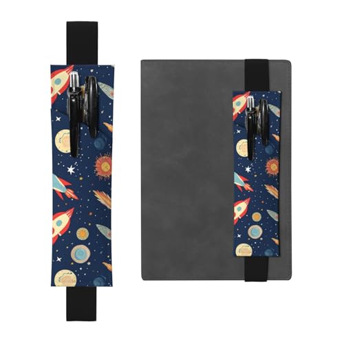 LHCVSFGW Elastischer Stifthalter für Notizbuch, Lesezeichen, PU-Leder, Stifthalter mit verstellbarem Band, Stifteetui, Rakete im Weltraum, Federmäppchen für Planer, Ordner, Bücher, Schwarz LHCVSFGW Elastischer Stifthalter für Notizbuch, Lesezeichen, PU-Leder, Stifthalter mit verstellbarem Band, Stifteetui, Rakete im Weltraum, Federmäppchen für Planer, Ordner, Bücher, Schwarz von LHCVSFGW