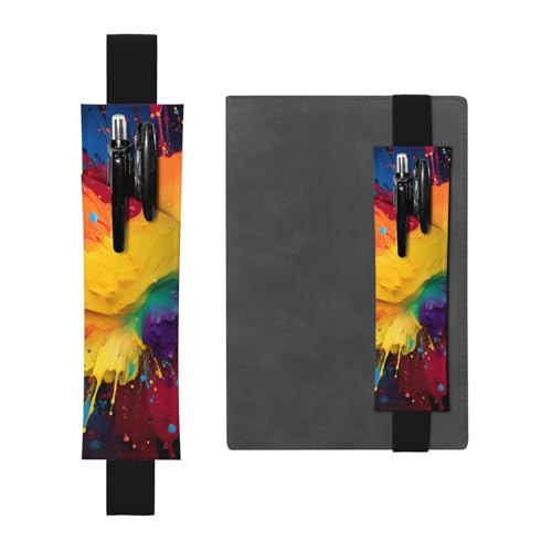LHCVSFGW Elastischer Stifthalter für Notizbuch, Lesezeichen, PU-Leder, Stifthalter mit verstellbarem Band, Stifteetui, bunte Farbspritzer, Kunst-Federmäppchen, Federmäppchen für Planer, Ordner, Bücher LHCVSFGW Elastischer Stifthalter für Notizbuch, Lesezeichen, PU-Leder, Stifthalter mit verstellbarem Band, Stifteetui, bunte Farbspritzer, Kunst-Federmäppchen, Federmäppchen für Planer, Ordner, Bücher von LHCVSFGW