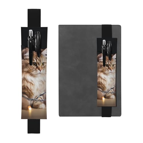 LHCVSFGW Elastischer Stifthalter für Notizbuch, Lesezeichen, PU-Leder, Stifthalter mit verstellbarem Band, Stifteetui, eine Katze und Weihnachtsbeleuchtung, Federmäppchen für Planer, Ordner, Bücher LHCVSFGW Elastischer Stifthalter für Notizbuch, Lesezeichen, PU-Leder, Stifthalter mit verstellbarem Band, Stifteetui, eine Katze und Weihnachtsbeleuchtung, Federmäppchen für Planer, Ordner, Bücher von LHCVSFGW