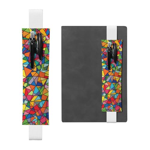 LHCVSFGW Elastischer Stifthalter für Notizbuch, Lesezeichen, PU-Leder, Stifthalter mit verstellbarem Band, Stifteetui, helle geometrische Formen, Federmäppchen für Planer, Ordner, Bücher, weiß LHCVSFGW Elastischer Stifthalter für Notizbuch, Lesezeichen, PU-Leder, Stifthalter mit verstellbarem Band, Stifteetui, helle geometrische Formen, Federmäppchen für Planer, Ordner, Bücher, weiß von LHCVSFGW