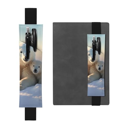 LHCVSFGW Elastischer Stifthalter für Notizbuch, Lesezeichen, PU-Leder, Stifthalter mit verstellbarem Band, Stifteetui, niedliche Eisbären, Federmäppchen für Planer, Ordner, Bücher LHCVSFGW Elastischer Stifthalter für Notizbuch, Lesezeichen, PU-Leder, Stifthalter mit verstellbarem Band, Stifteetui, niedliche Eisbären, Federmäppchen für Planer, Ordner, Bücher von LHCVSFGW