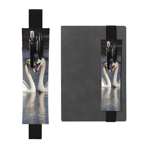 LHCVSFGW Elastischer Stifthalter für Notizbuch, Lesezeichen, PU-Leder, Stifthalter mit verstellbarem Band, Stifteetui, romantisches weißes Schwan, Federmäppchen für Planer, Ordner, Bücher, Schwarz LHCVSFGW Elastischer Stifthalter für Notizbuch, Lesezeichen, PU-Leder, Stifthalter mit verstellbarem Band, Stifteetui, romantisches weißes Schwan, Federmäppchen für Planer, Ordner, Bücher, Schwarz von LHCVSFGW