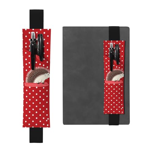 LHCVSFGW Elastischer Stifthalter für Notizbuch, Lesezeichen, PU-Leder, Stifthalter mit verstellbarem Band, Stifteetui, roter Punkt, Igel, Federmäppchen für Planer, Ordner, Bücher, Schwarz LHCVSFGW Elastischer Stifthalter für Notizbuch, Lesezeichen, PU-Leder, Stifthalter mit verstellbarem Band, Stifteetui, roter Punkt, Igel, Federmäppchen für Planer, Ordner, Bücher, Schwarz von LHCVSFGW