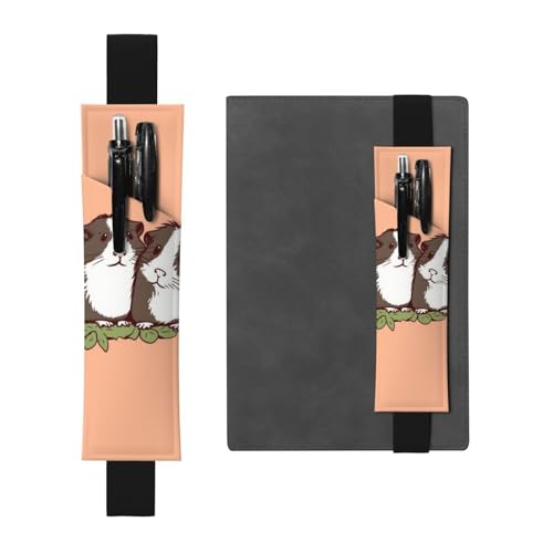 LHCVSFGW Elastischer Stifthalter für Notizbuch, Lesezeichen, PU-Leder, Stifthalter mit verstellbarem Band, Stifteetui, zwei Meerschweinchen, Federmäppchen, Federmäppchen für Planer, Ordner, Bücher LHCVSFGW Elastischer Stifthalter für Notizbuch, Lesezeichen, PU-Leder, Stifthalter mit verstellbarem Band, Stifteetui, zwei Meerschweinchen, Federmäppchen, Federmäppchen für Planer, Ordner, Bücher von LHCVSFGW