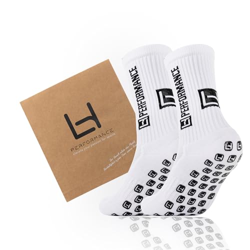LHP Premium Fußball Socken 2 Paar Weiß M 37-42 – Anti-Rutsch Grip-Socken mit Kompression Unisex – Rutschfeste Sportsocken für Fußball Handball Tennis LHP Premium Fußball Socken 2 Paar Weiß M 37-42 – Anti-Rutsch Grip-Socken mit Kompression Unisex – Rutschfeste Sportsocken für Fußball Handball Tennis von LHP
