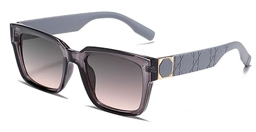 LHSDMOAT Mode dicke quadratische Sonnenbrille für Herren Damen, Vintage Chunky UV400 Schutz 90S Sonnenbrille, Retro Shopping Driving Photo Sonnenbrille von LHSDMOAT