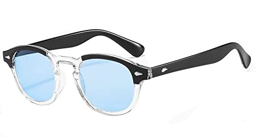 LHSDMOAT Unisex Vintage Sonnenbrille, Retro Johnny Depp Runde Sonnenbrille Herren Damen, Mode UV400 Sonnenbrille für das Fahren Angeln Foto Wandern von LHSDMOAT