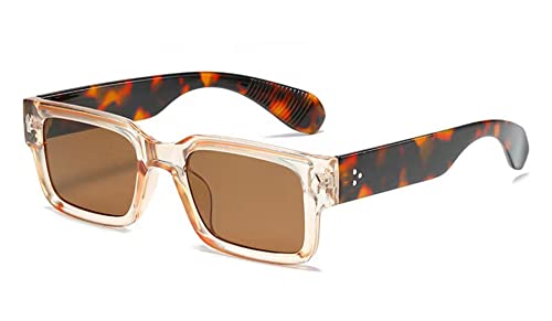 LHSDMOAT Vintage Unisex Sonnenbrille, Mode UV400 Rechteckig Sonnenbrille Herren Damen, Retro Y2K Sonnenbrille für Bootfahren, Autofahren, Einkaufen, Reisen von LHSDMOAT