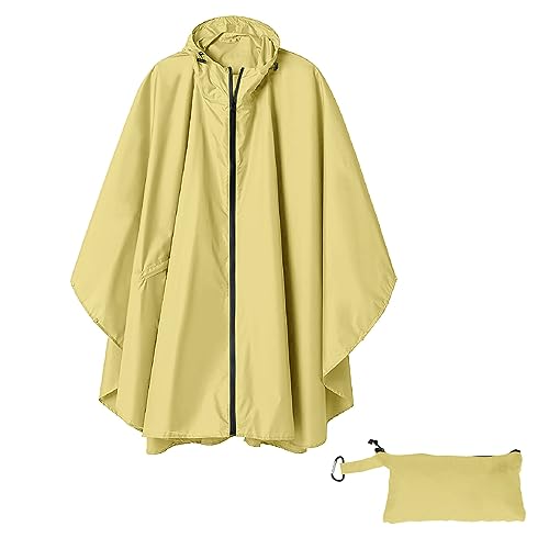 Regenbekleidung Motorrad Damen Oversize Motorrad Regencape Wandern Reißverschluss Poncho Wiederverwendbar Faltbar Outdoor-Poncho Stilvoll Unisex Regenoverall Faltbar Regenmantel Regenponcho von LIANGTUOHAI