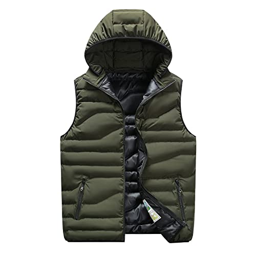 Steppjacke Herren Ohne Ärmel Winter Pufferweste Fleece Gefüttert Warme Trachtenweste Mit Reißverschluss Camouflage Gesteppte Stepp-Weste Outdoorweste Outdoor Winter Daunenjacke, Outdoor-Jacke von LIANGTUOHAI