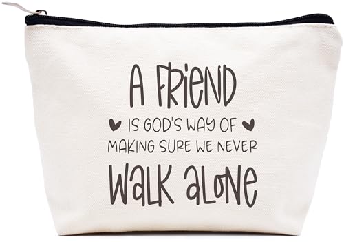 LIBIHUA Make-up-Tasche für Damen, Kosmetiktasche, Geschenke für sie, Reisetasche, Beige, 9.8 ″ W x 7″ H x 2.7″ Bottom, 795-a Friend is God's Way LIBIHUA Make-up-Tasche für Damen, Kosmetiktasche, Geschenke für sie, Reisetasche, Beige, 9.8 ″ W x 7″ H x 2.7″ Bottom, 795-a Friend is God's Way von LIBIHUA