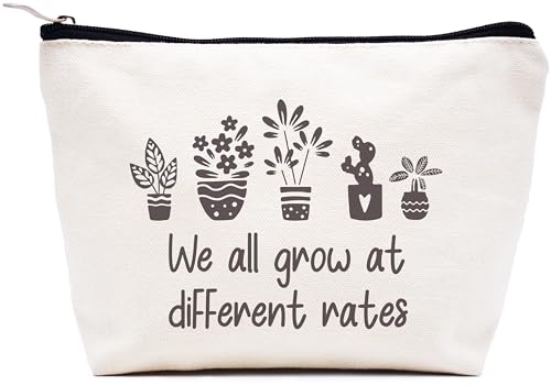 LIBIHUA Make-up-Tasche für Damen, Kosmetiktasche, Geschenke für sie, Reisetasche, Beige, 9.8 ″ W x 7″ H x 2.7″ Bottom, 828-we All Grow at Different LIBIHUA Make-up-Tasche für Damen, Kosmetiktasche, Geschenke für sie, Reisetasche, Beige, 9.8 ″ W x 7″ H x 2.7″ Bottom, 828-we All Grow at Different von LIBIHUA