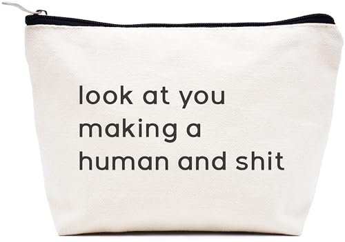 LIBIHUA Make-up-Tasche für Damen, Kosmetiktasche, Geschenke für sie, Reisetasche, Beige, 9.8 ″ W x 7″ H x 2.7″ Bottom, 724-look at You Making a Human LIBIHUA Make-up-Tasche für Damen, Kosmetiktasche, Geschenke für sie, Reisetasche, Beige, 9.8 ″ W x 7″ H x 2.7″ Bottom, 724-look at You Making a Human von LIBIHUA