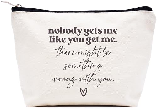 LIBIHUA Make-up-Tasche für Damen, Kosmetiktasche, Geschenke für sie, Reisetasche, Beige, 9.8 ″ W x 7″ H x 2.7″ Bottom, 833-nobody Gets Me Like You LIBIHUA Make-up-Tasche für Damen, Kosmetiktasche, Geschenke für sie, Reisetasche, Beige, 9.8 ″ W x 7″ H x 2.7″ Bottom, 833-nobody Gets Me Like You von LIBIHUA