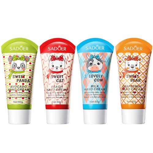 LICHENGTAI 4 Stück Handcreme Set, Parfümierte Feuchtigkeitsspendend Handcreme Fußcreme Handcreme Geschenkset für Frauen Männer, Trockene Rissige Hände Füße, Feuchtigkeitscreme Pflegecreme von LICHENGTAI