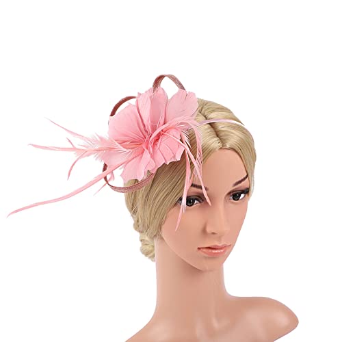 LICHENGTAI Fascinator Hut Damen Feder Mesh Kopfbedeckungs Hut 1920er Jahre Accessories Kopfschmuck Cocktail Tea Party Kopfbedeckung Vintage Blumen Stirnband für Frauen von LICHENGTAI