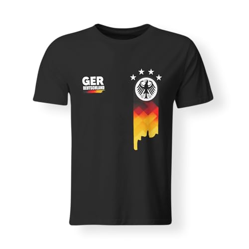 Deutschland Herren T-Shirt EM 2024 | Fußball Trikot Europameisterschaft (4XL-Schwarz) von LIEBTASTISCH