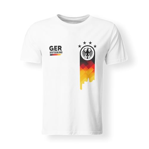 Deutschland Herren T-Shirt EM 2024 | Fußball Trikot Europameisterschaft (5XL-Weiss) von LIEBTASTISCH