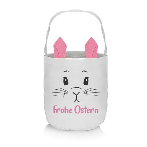 LIEBTASTISCH - Osterkörbchen Personalisiert mit Namen - Osterkorb zum Befüllen - Oster Geschenktüte - Individuell - Osterhasen - mit Ohren - Osterkörbe - Osternest - Kinder Familie - 40x30cm (Rosa) von LIEBTASTISCH