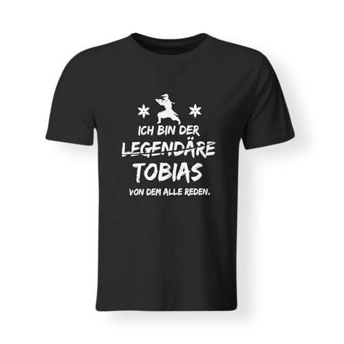 LIEBTASTISCH Personalisierbares T-Shirt Ich Bin der Legendäre [Name] | Einzigartiges Geschenk | Für Männer und Frauen | Ich Bin die Legende (M-Schwarz) von LIEBTASTISCH
