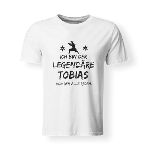 LIEBTASTISCH Personalisierbares T-Shirt Ich Bin der Legendäre [Name] | Einzigartiges Geschenk | Für Männer und Frauen | Ich Bin die Legende (XL-Weiss) von LIEBTASTISCH