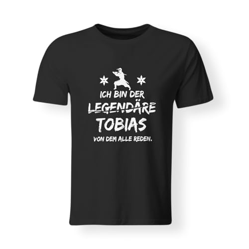 LIEBTASTISCH Personalisierbares T-Shirt Ich Bin der Legendäre [Name] | Einzigartiges Geschenk | Für Männer und Frauen | Ich Bin die Legende (XXL-Schwarz) von LIEBTASTISCH