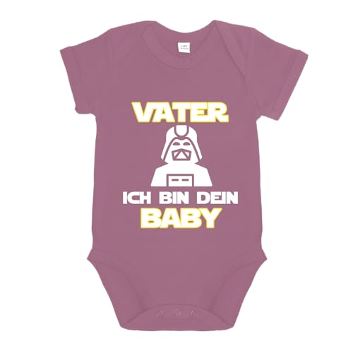 LIEBTASTISCH - Vater, ich bin dein Baby - Baby body kurzarm - Strampler - mit Druckknöpfen - Jungen & Mädchen - 100% Bio Baumwolle - Geschenk - Geschenkidee - Vatertag (Pink, 0-3 Monate) von LIEBTASTISCH