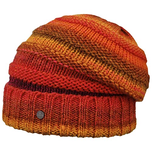 LIERYS Bernardo Oversize Strickmütze Mütze Wintermütze Umschlagmütze Long Beanie Damenmützen Oversizemütze (One Size - orange) von LIERYS