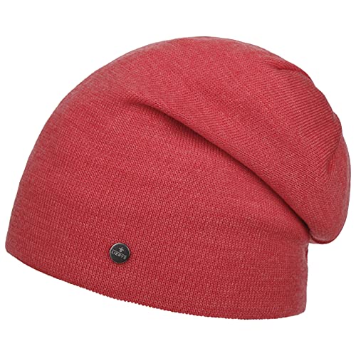 LIERYS Fine Merino Long Beanie Herren/Damen/Kinder (Länge: 30 cm) - Made in Germany - Strickmütze aus Merinowolle - Wintermütze in One Size (54-61 cm) - Herrenmütze Herbst/Winter Koralle One Size von LIERYS