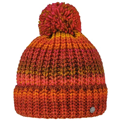 LIERYS Finja Bommelmütze Strickmütze Damen - Wintermütze Made in Germany - Pudelmütze mit wärmendem Schurwollanteil - Mütze in One Size (54-59 cm) - Beanie Herbst/Winter pink-orange One Size von LIERYS