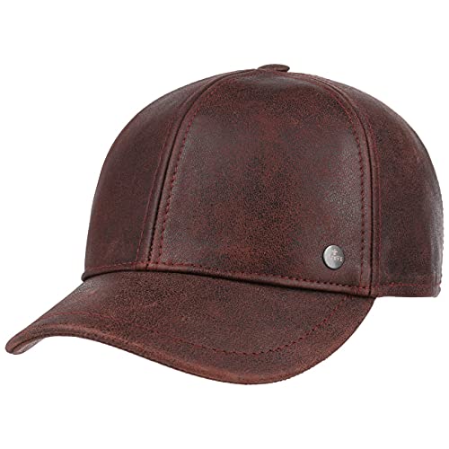 LIERYS Mario Ledercap - Schirmmütze aus echtem Leder - Leichter Used-Look - Innen gefüttert - Baseballcap Damen/Herren - Basecap Made in Italy Bordeaux M (56-57 cm) von LIERYS