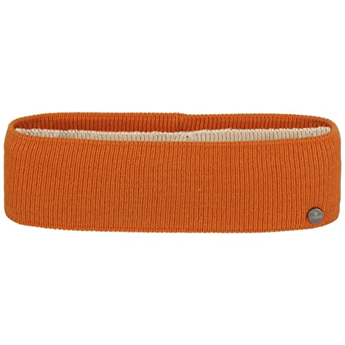 LIERYS Mono Stirnband Damen/Herren 8 cm breit - Made in Germany - dreilagiges Strickband gefüttert mit Baumwolle - Rippstrick Ohrenwärmer 54-60 cm - Ohrenschutz Herbst/Winter orange One Size von LIERYS