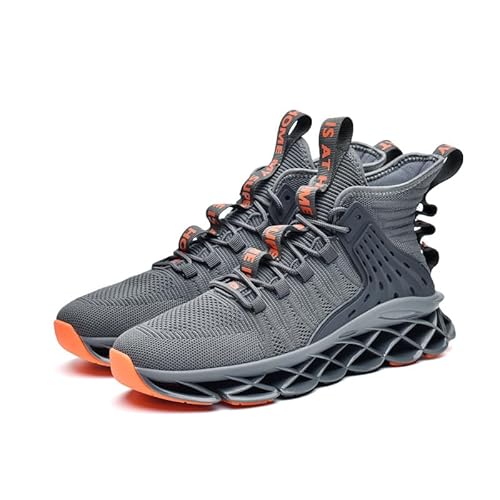 Herren Sport Laufen Gehen Schuhe Trainer für Männer Jungen Gym Athletic Fashions Leichtgewicht Mesh Atmungsaktiv Fitness Anti-Rutsch Bequeme Freizeitschuhe Grau Größe 44 EU von LIFIHIMI