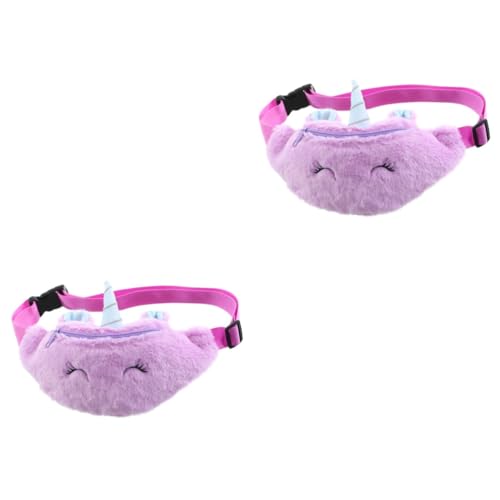 LIFKOME 2 STK Einhorn-Gürteltasche Geldbörsen für Mädchen Kinder Geldbörsen für Teenager-Mädchen Babygeschenke Brusttasche schöne Bauchtasche Mode Aufbewahrungstasche Reisen Plüsch Violett von LIFKOME