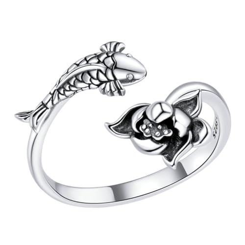 LIFKOME Offener Fischring Koi-ring Für Damen Verstellbarer Lotusring Schmuck Modisch Und Elegante Accessoires LIFKOME Offener Fischring Koi-ring Für Damen Verstellbarer Lotusring Schmuck Modisch Und Elegante Accessoires von LIFKOME