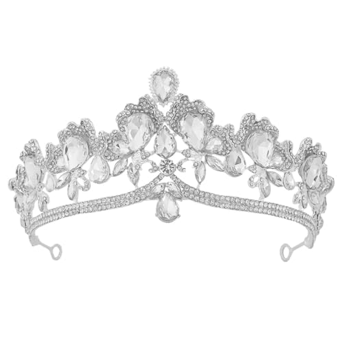 LIFKOME Kristall-Tiara Krone Stirnband Braut-Strass-Stirnband Kopfschmuck Strass-Haarschmuck Dekor Für Frauen Damen Mädchen Braut Braut Prinzessin Geburtstag Hochzeit Festzug von LIFKOME