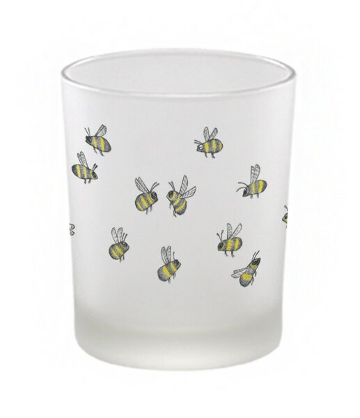 Windlicht »Bienenschwarm« von LIGARTI | handbedrucktes Teelicht | Kerzenhalter | Kerzenglas von LIGARTI