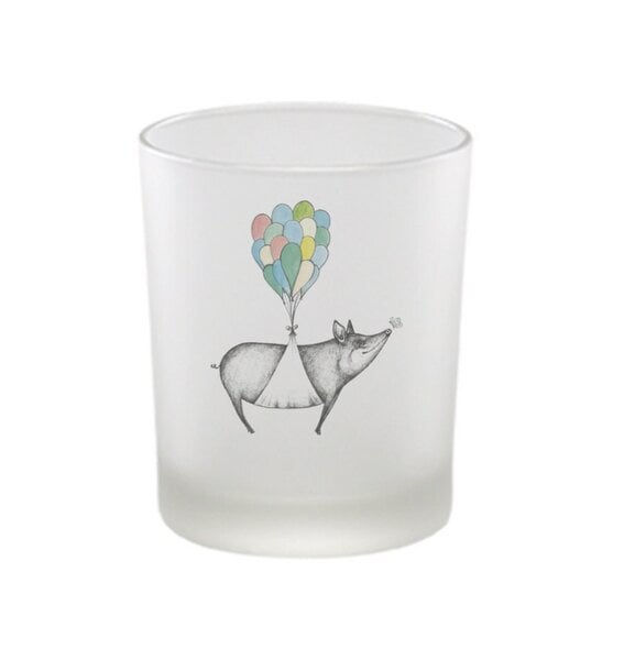 Windlicht »Sau viel Glück« von LIGARTI | handbedrucktes Teelicht | Kerzenhalter | Kerzenglas von LIGARTI
