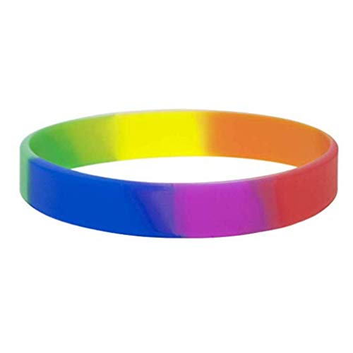 Sportarmband mit Regenbogen-Buchstaben, sechsfarbiges Silikon-Gummi-Armband von LIGSLN