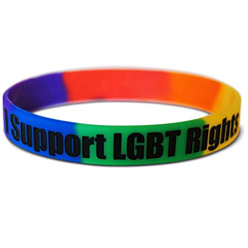 Sportarmband mit Regenbogen-Buchstaben, sechsfarbiges Silikon-Gummi-Armband von LIGSLN