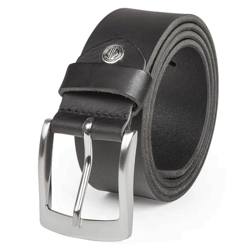 LINDENMANN Leder-Gürtel Herren 40 mm breit, Gürtel Herren Vollrindleder schwarz, Größe/Size:165, Farbe/Color:schwarz von LINDENMANN