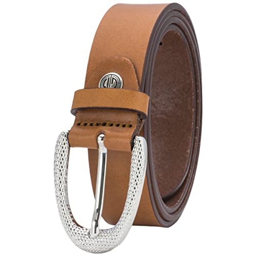 LINDENMANN Ledergürtel Damen, The Art of Belt Leder-Gürtel Damen, Gürtel Damen Leder 30 mm breit, Vollrindleder, cognac, Farbe/Color:braun, Size US/EU:Bundweite 95 cm Gesamtlänge 110 cm W 37.5 L von LINDENMANN