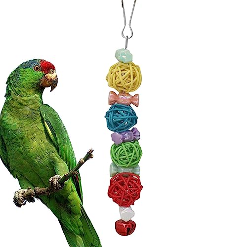 Vogelspielzeug für Papageien | Buntes Graupapageienspielzeug mit Haken | Käfig-Holzspielzeug zur Stimulierung natürlicher Instinkte, zur Reduzierung von Langeweile, Kauspielzeug für den Lingjiong von LINGJIONG