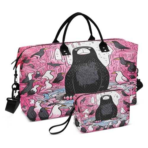 LINNIKEEEE Gekritzel Cartoon Tiger Reise-Seesäcke, Sporttasche, Weekender Handtasche mit Kulturbeutel für Damen Mädchen Herren LINNIKEEEE Gekritzel Cartoon Tiger Reise-Seesäcke, Sporttasche, Weekender Handtasche mit Kulturbeutel für Damen Mädchen Herren von LINNIKEEEE
