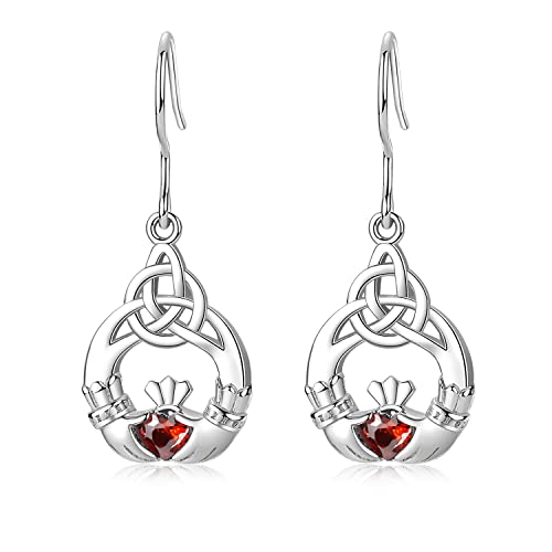 Keltischer Knoten Ohrringe Damen Sterling Silber Claddagh Ohrringe Irish Dangle Ohrringe Viel Glück keltischer Schmuck für Frauen von LINSTER