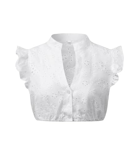 LINUCKER Dirndl Bluse Damen Flügelärmel Dirndlbluse V Ausschnitt Trachtenbluse Weiß Kurzarm Dirndlblusen Elegante Spitzenbluse Oktoberfest Tracht Blusen L LINUCKER Dirndl Bluse Damen Flügelärmel Dirndlbluse V Ausschnitt Trachtenbluse Weiß Kurzarm Dirndlblusen Elegante Spitzenbluse Oktoberfest Tracht Blusen L von LINUCKER