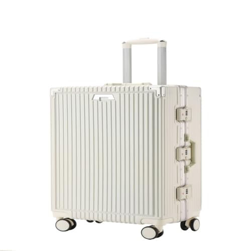 LIPPSYYDS Trolley-Koffer 20-Zoll-Trolley-Koffer for Männer Und Frauen, 24-Zoll-Geschenk-Trolley-Koffer, Business-Boarding-Koffer Reisekoffer (Color : White, Size : 20in) von LIPPSYYDS