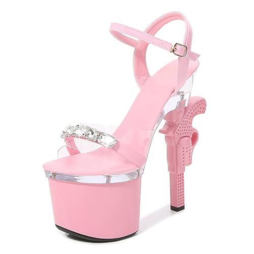 17 cm hohe High Heels für Damen | Plateau-Sandalen mit Knöchelriemen für Hochzeiten, Nachtclubs, Abschlussfeiern, Pole-/Strip-Dance,Rosa,41 EU 17 cm hohe High Heels für Damen | Plateau-Sandalen mit Knöchelriemen für Hochzeiten, Nachtclubs, Abschlussfeiern, Pole-/Strip-Dance,Rosa,41 EU von LIUGUISUOCHBH